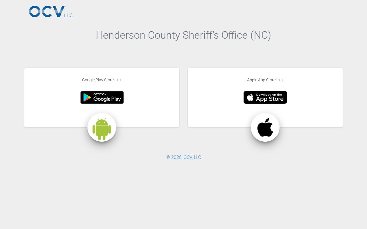 Henderson County Sheriff official arrest and inmate lookup app landing page